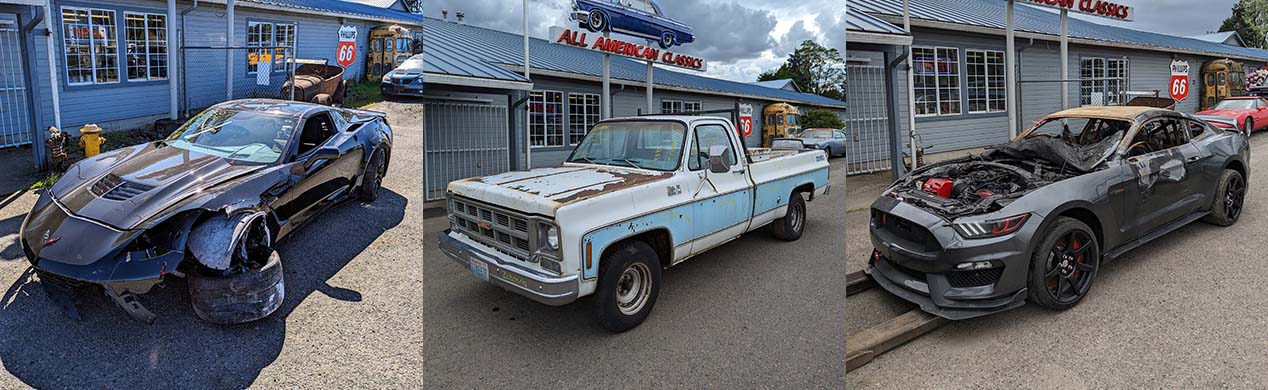 NOS (New Old Stock) parts inventoried on the shelves at All American Classics